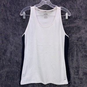 LRL Ralph Lauren White Black Striped Athletic Jersey Tank Top Womens Size XL